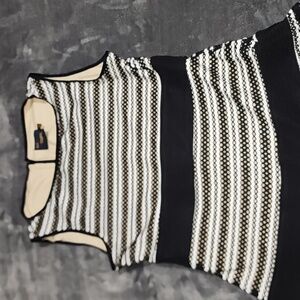 Taylor Black and White Lace Detail Dress